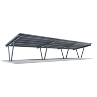 Carport dwustanowiskowy – CPU2PRO ; Układ modułów: V3x5 (15 modułów) ; Wielkość modułu: 1954 × 1134 × 30 mm ; bez uszczelnienia