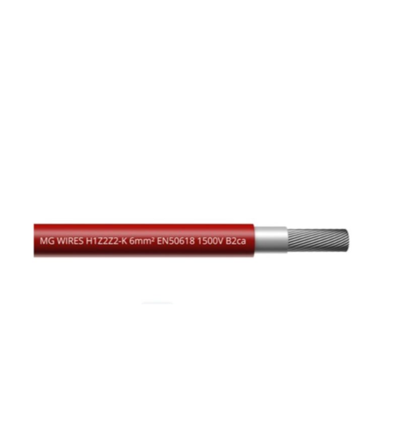 Kabel fotowoltaiczny MG WIRES GROUP H1Z2Z2-K 1x6 RD B2ca Czerwony (pak. 500m)